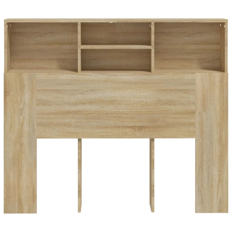 Headboard Cabinet Bedroom Home Indoor Bookcase, Small Double (4'), Sonoma Oak