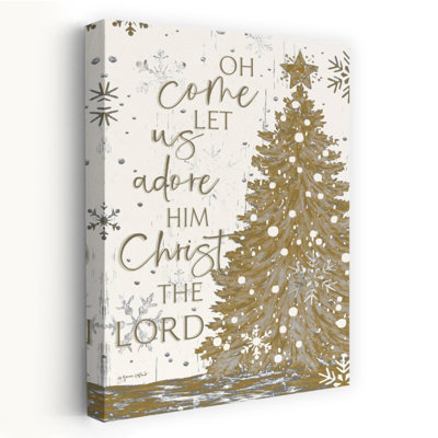 «Come Let Us Adore him», arbre de Noël contemporain abstrait, art d'hiver