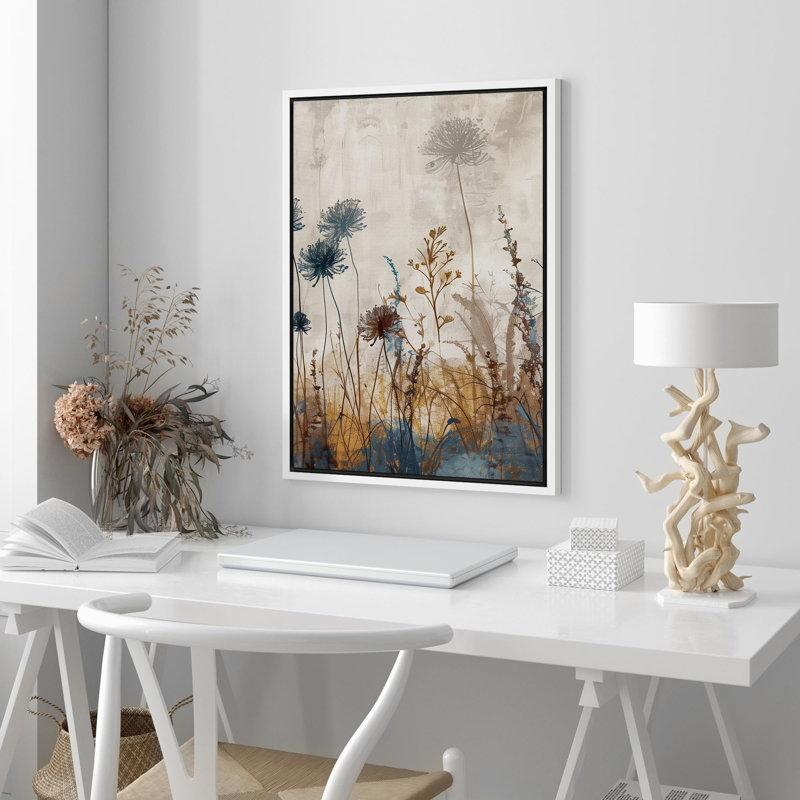 Paysage rustique «Mysterious Veiled Squelon Moody Dark Art Modern Art Work Decor», Cadre flottant blanc, H 36 po x l 24 po