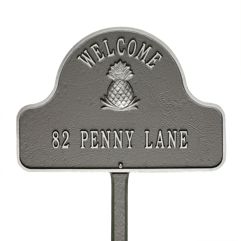 Enseigne de pelouse Lexy, Étain/Argent, Oui
