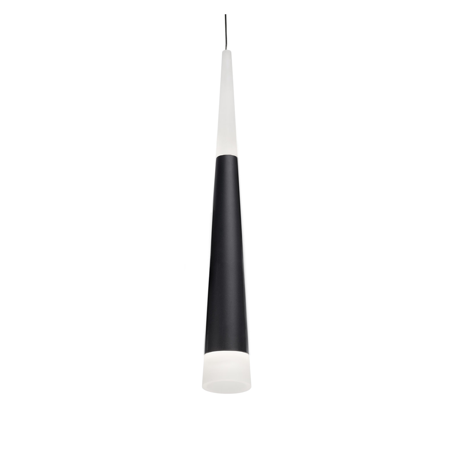 Ultra Single Light Acrylic Steel Dimmable LED Pendant, Black, Black/White