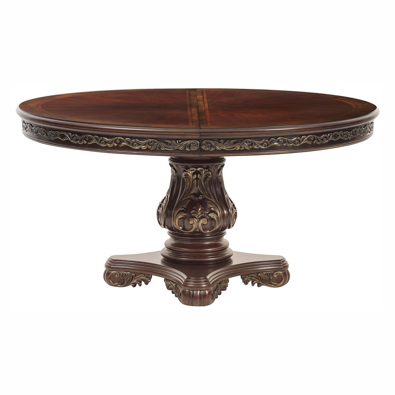 Hickmon 60 " Extendable Round and Oval Solid Wood Top Dining Table