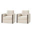Nicha Modern Feather Blend Solid Wood Swivel Barrel Chair With Deep Seat Set Of 2-128822545