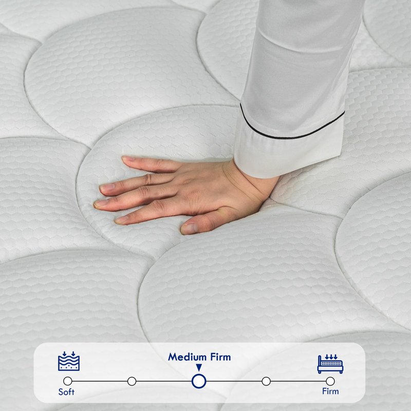 Queen 12" White Gel Memory Foam Hybrid Mattress