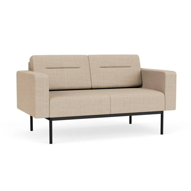 Causeuse de réception Darsey, Sans alimentation, Noir, Chambray calcaire