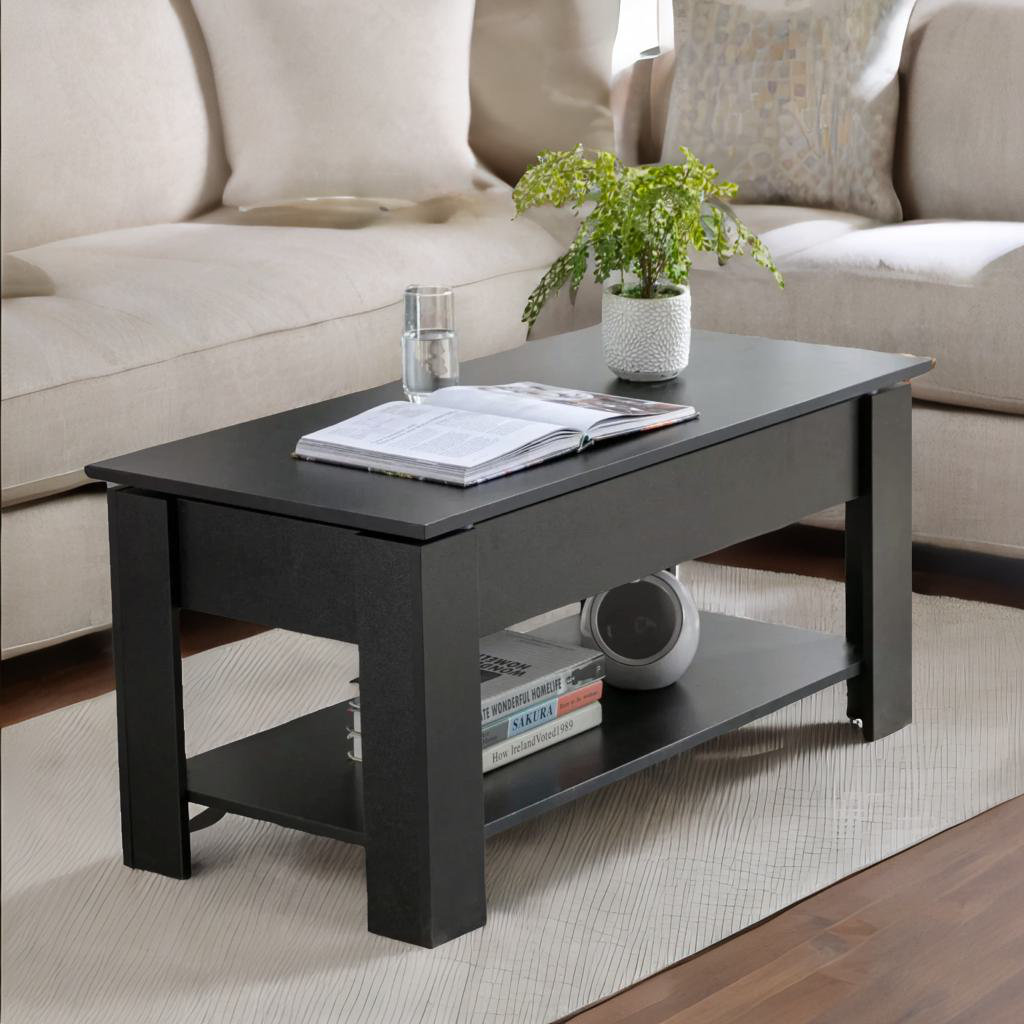 Anngela Industrial Lift Top Coffee Table With Hidden Storage