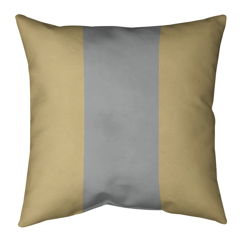 Coussin en suède Colorado, 14 po x 14 po, Doré / gris / doré