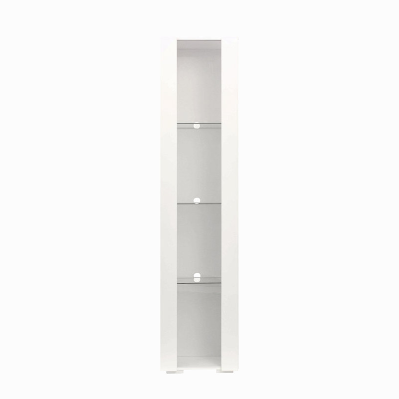 Armoire latérale avec lampe à bande en aluminium, Blanc