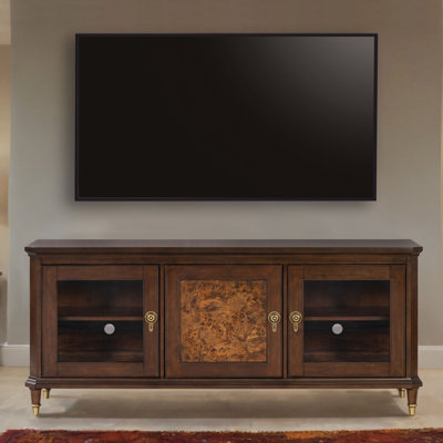 Liliana 70" Solid Wood Tv Stand With Doors And Shelves
