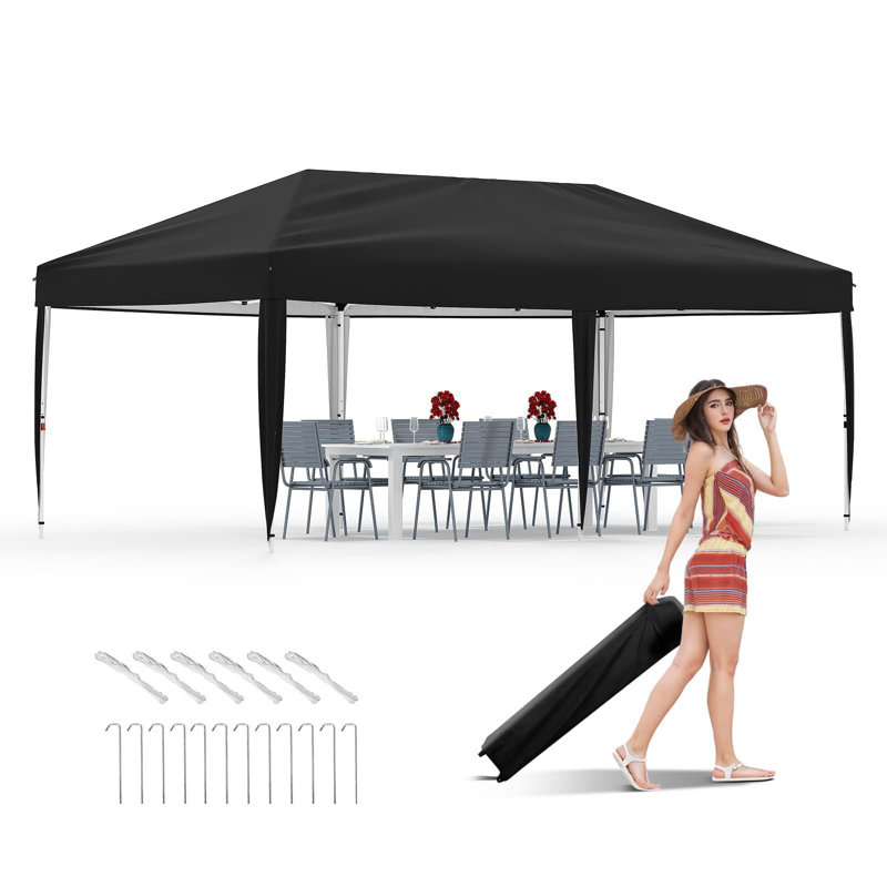 Instant Pop-Up Canopy Tent, No Sidewalls, For Beach, Party Rectangular, White