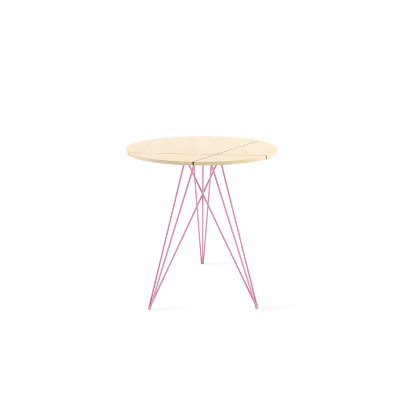 Hudson Solid Wood Top End Table, Maple, Pink