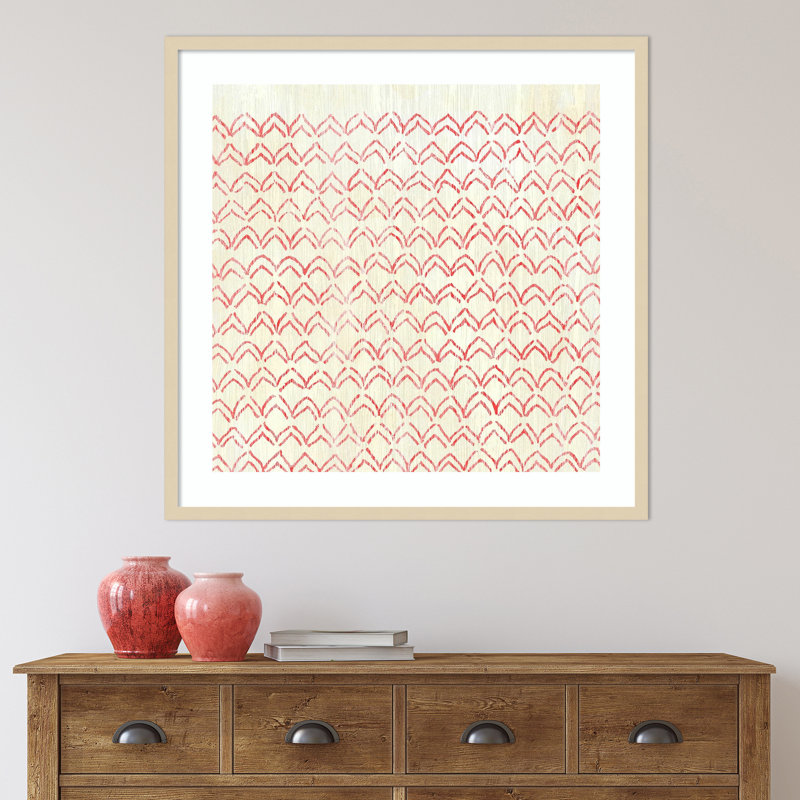 «Moura Weathered Patterns in Red VI» par June Erica Vess - reproduction d'art encadrée, Brun, H 41 po x l 41 po x P 1 po
