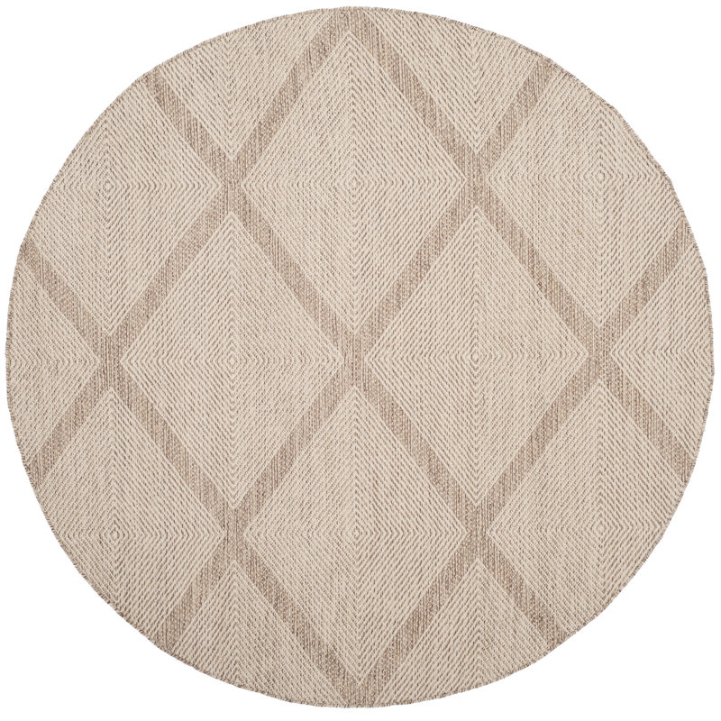 Abberton Hand Woven Cotton Geometric Rug, Round 6'
