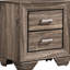 Table de chevet rectangulaire à 2 tiroirs de couleur taupe délavée, grande surface pour la chambre à coucher, table de chevet de 23,5 po de largeur et 16,5 po de profondeur, conception classique, structure, chambre à deux tiroirs