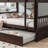 Full Over Full Rubber Wood Bunk Bed with Trundle and Convertible Design-1809167432