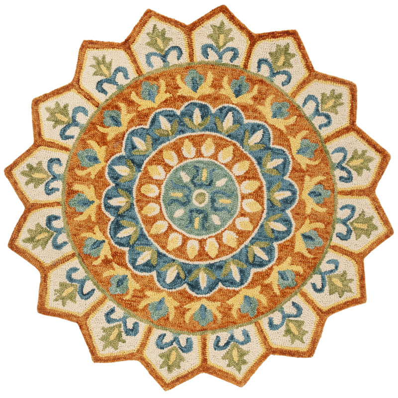 Round Oriental Wool Hand Tufted Area Rug, Round 152 cm
