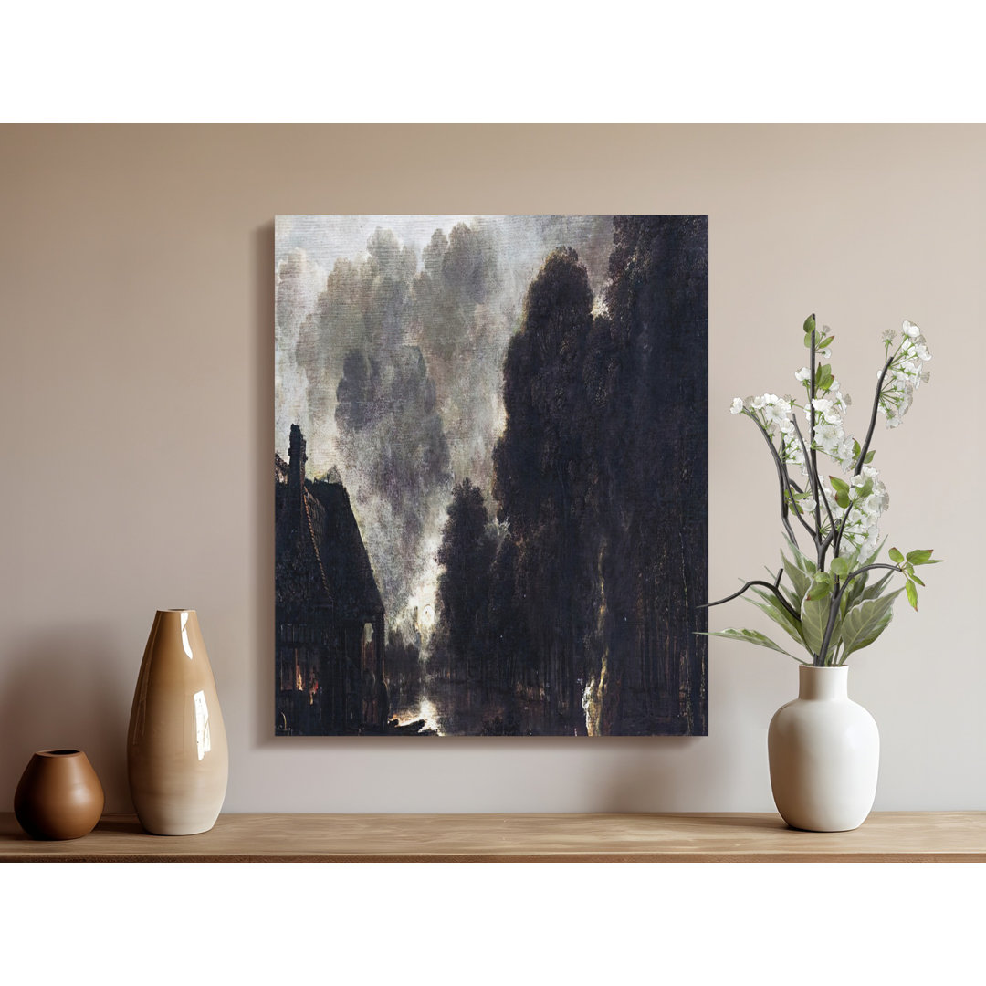 Dutch Landscape Canvas Wall Art, Gallery Wrapped, Ready to Hang, Archival Print, Cottagecore Decor, Old Masters Painting, Moody Art