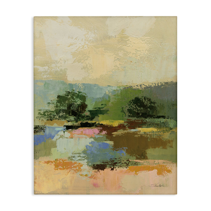 Across The River, art mural sur toile abstrait par Silvia Vassileva, H 30 po x l 24 po