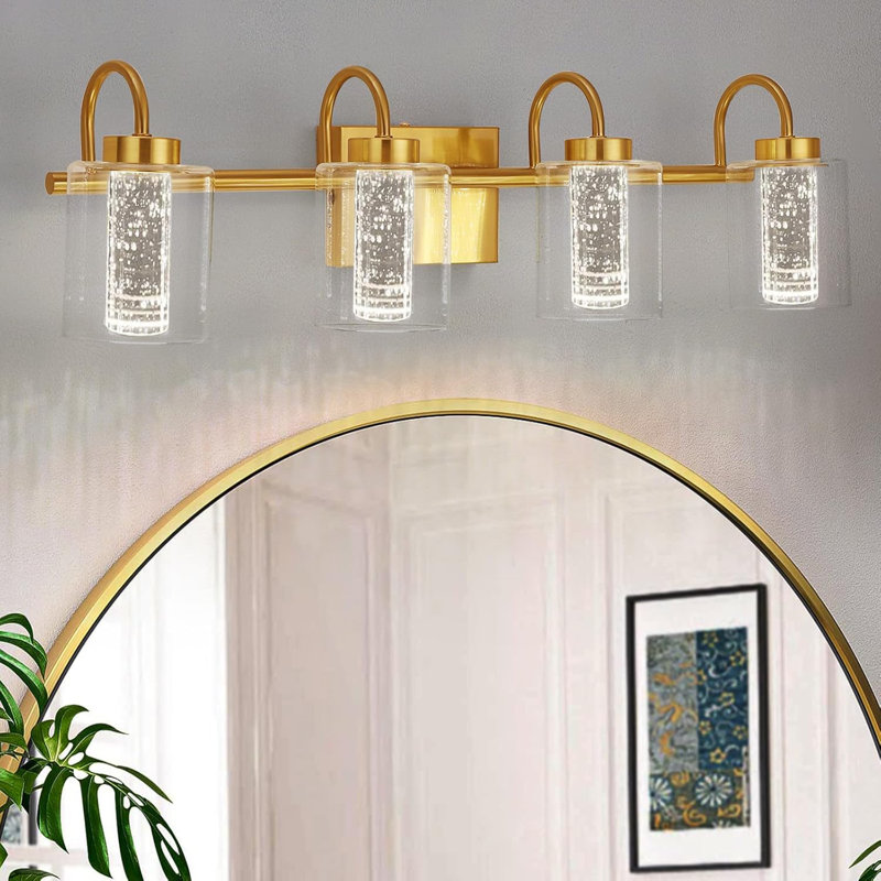 Luminaires de salle de bain en cristal pour salle de bain, appliques de salle de bain en chrome 3 températures