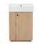 21.6" Freestanding Single Bathroom Vanity with Ceramic Sink and Left Side Open Storage-108945618