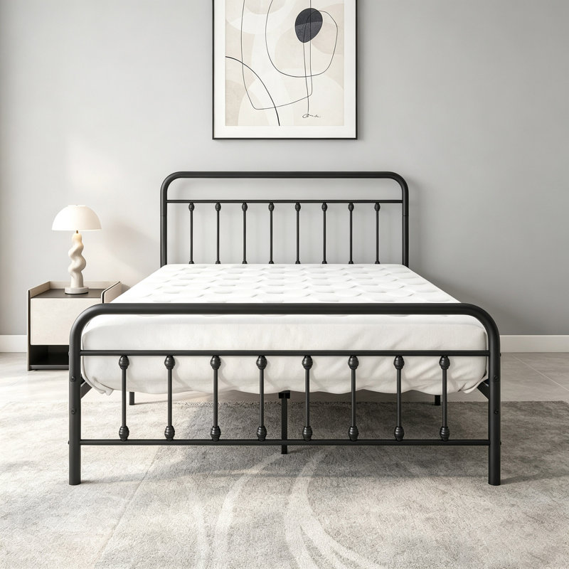 Cliffrose Metal Spindle Bed, Queen, Black