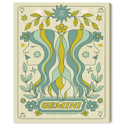 Gemini Stars Card Canvas Horoscope Posters by Art Remedy