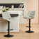 Latiera Swivel Adjustable Height Bar Stools Faux Leather Counter Stools with Footrest