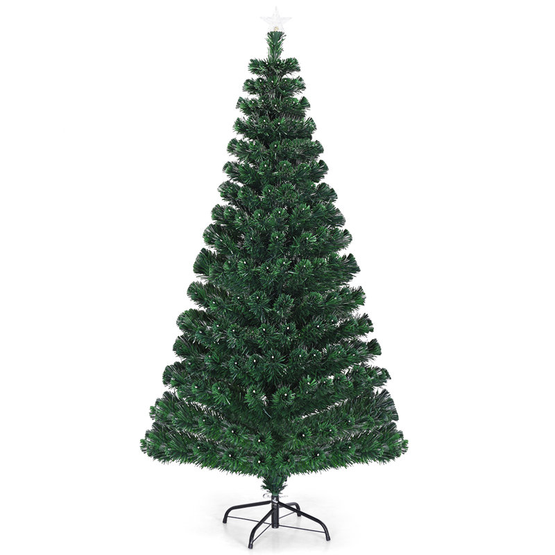 Artificial Christmas Tree Green with LED Lights, 150cm H