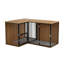 Meuble de cage pour chien pour 2 chiens, meuble pour chenil double avec diviseur, cage de chien d'intérieur en bois de grande race-1700031901