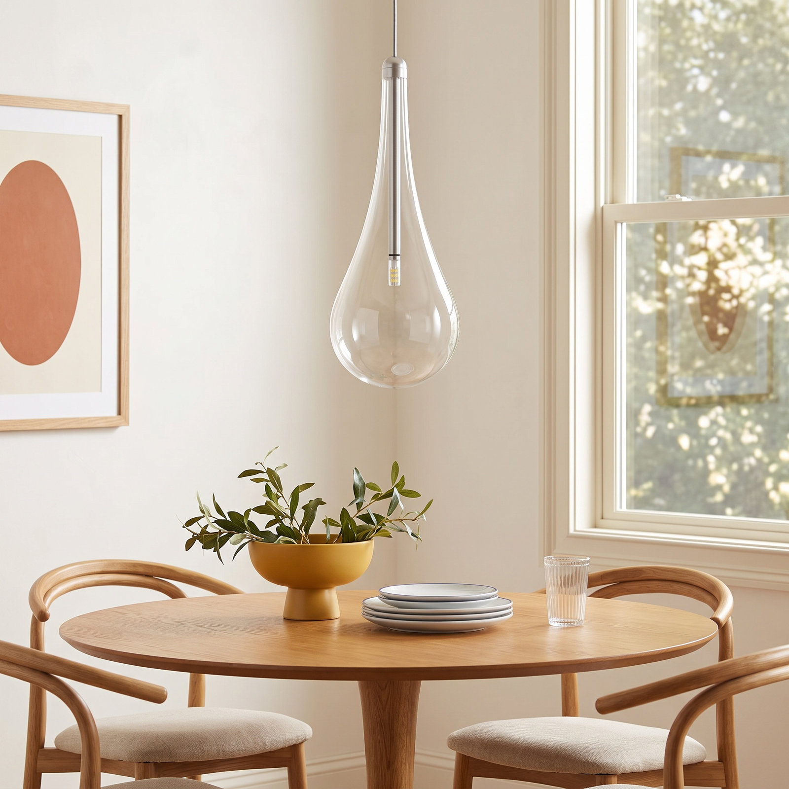Deva Single Light Glass Dimmable Pendant