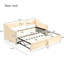 Lit de jour simple tapissier avec couchette escamotable, beige-738453865
