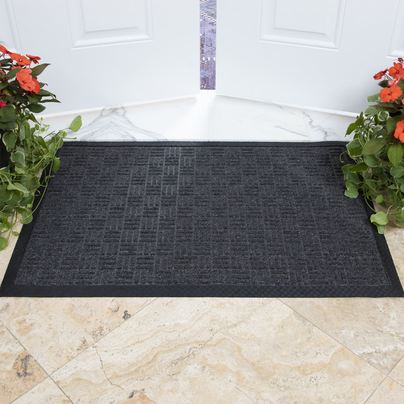 Rubber Mat Non-Slip Indoor Doormat, Charcoal, 2' x 3'