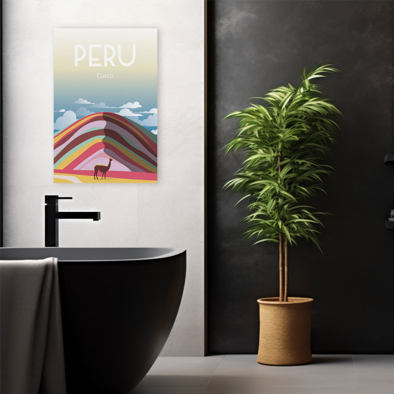 Pérou - Aventures, Andes, Cusco, art illustratif, H 24 po x l 16 po