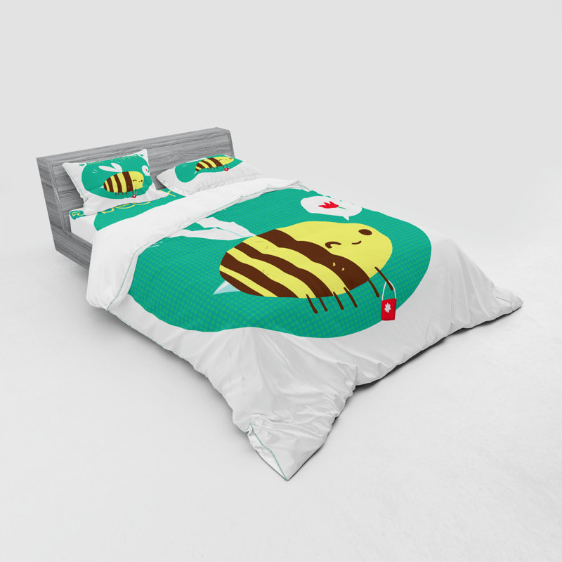 Ensemble de housse de couette à abeilles grand, Housse de couette grand + 3 pièces supplémentair