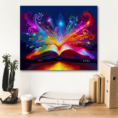 «The Open Book» par Dean Russo, art mural sur toile, 24 po x 20 po
