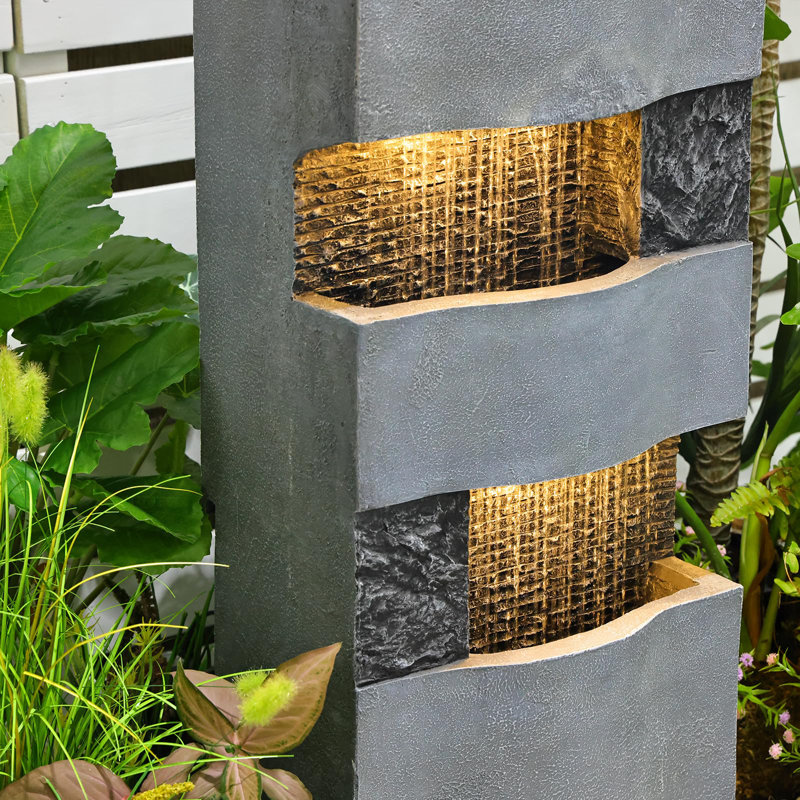 Fontaine en résine avec lumière Janet