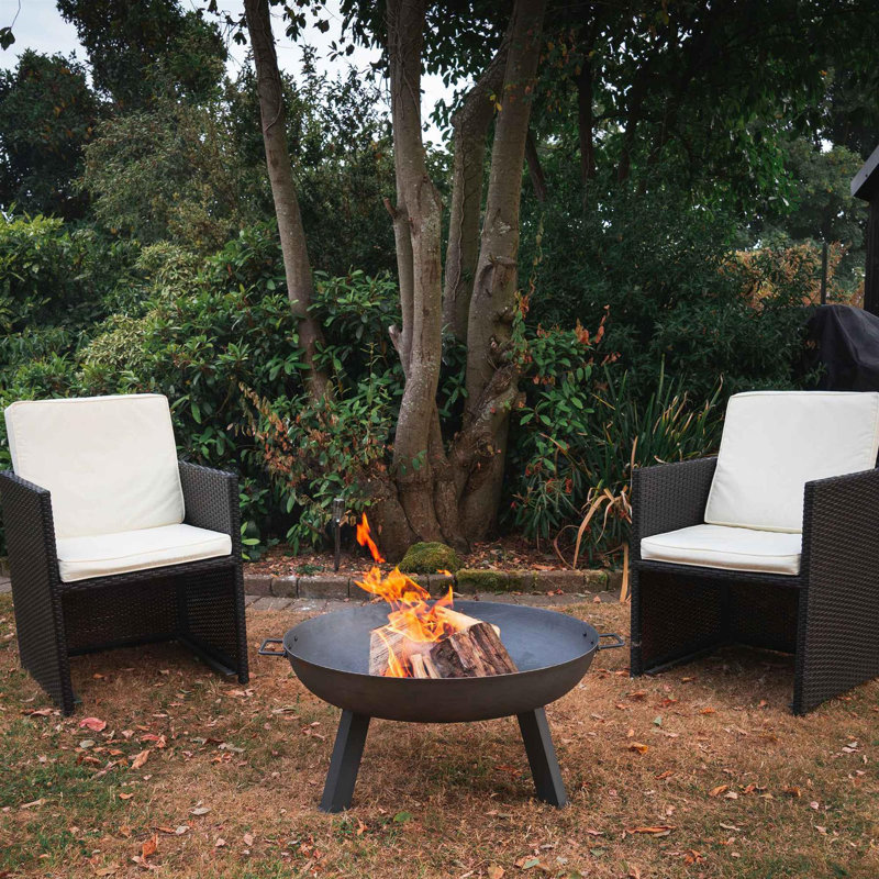 Harbour Housewares - Cast Iron Fire Pit - 100cm, 40cm H x 97cm W x 85cm D