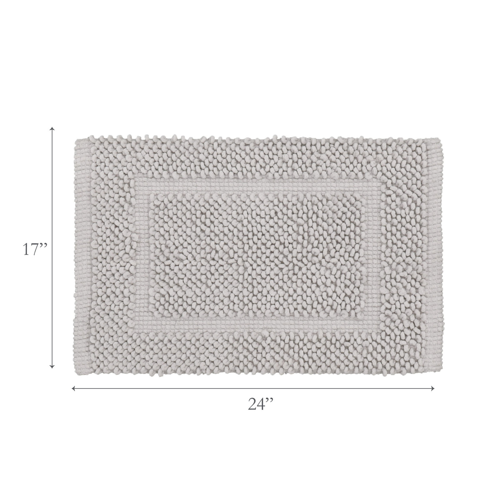 Payten Cotton Bath Mat, Soft Gray, Set of 2 - 17" W x 24"L / 20"W x 32"L