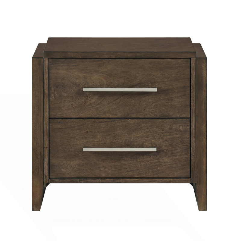 Transitional Two Drawers Nightstand