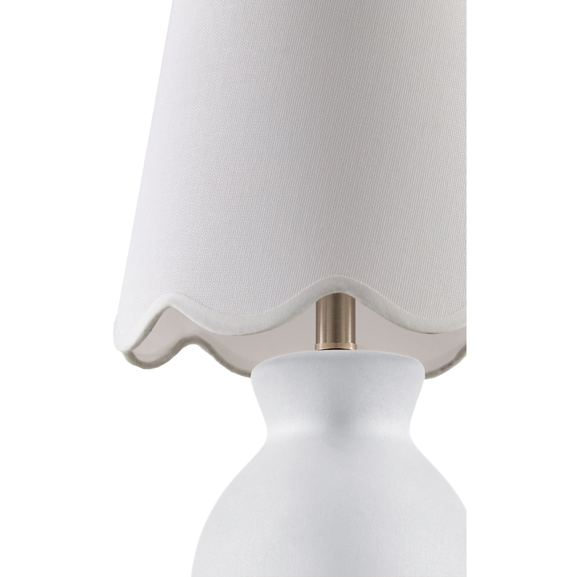 Momsen Scallop Shade Matte Lamp, White, White, 15"H x 8"W x 8"D