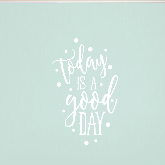 Décalcomanie murale good day today, Blanc
