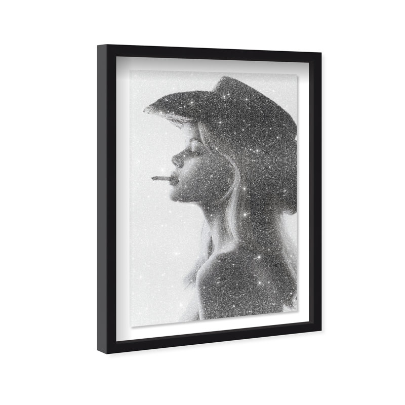 Desert Cowgirl Shadowbox Fashion Print by Oliver Gal, Black Frame, 10 x 15, 37.5"H x 55.5"W, Black Shadowbox