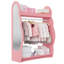 Cloud-Shaped Kids Dress-Up Wardrobe with Mirror, Open Hanging Rail & Storage Shelves-2135383734