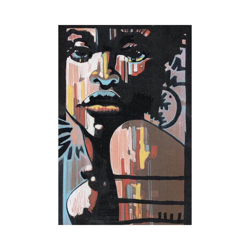 «Jazz in the Dark» par Fernan Mora - reproduction imprimée, Toile tendue, Pas de tapis, H 18 po x l 12 po x 1,5 po