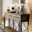 Table d'appoint longue avec tiroirs de rangement