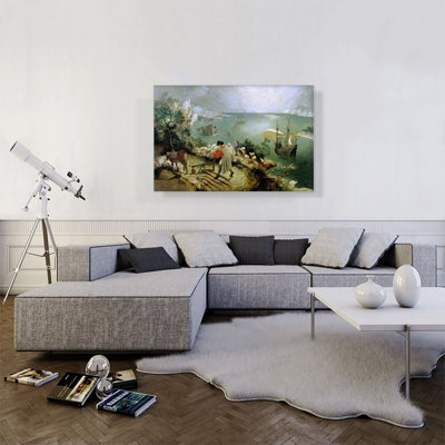 Landscape With The Fall Of Icarus 1555 by Pieter Bruegel The Elder - Wrapped Canvas Painting