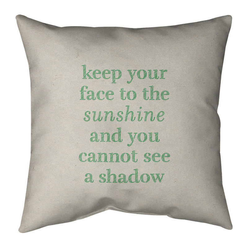 Coussin décoratif inspirant de la citation inspirée de la main, 16 po x 1 po, Beige et vert