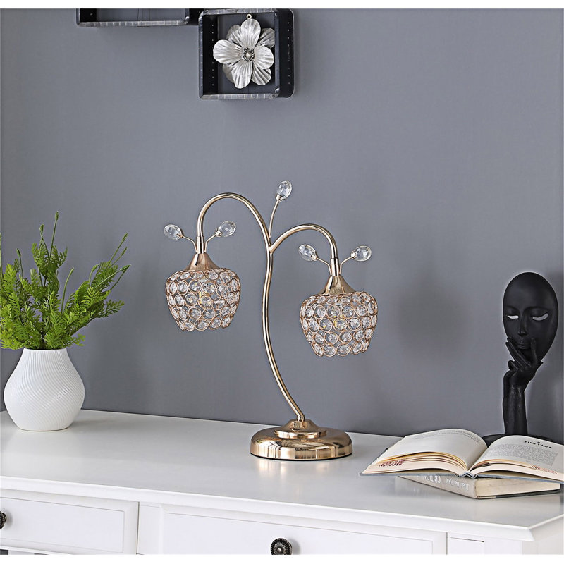 Lampe de table florale en métal Floral Bell
