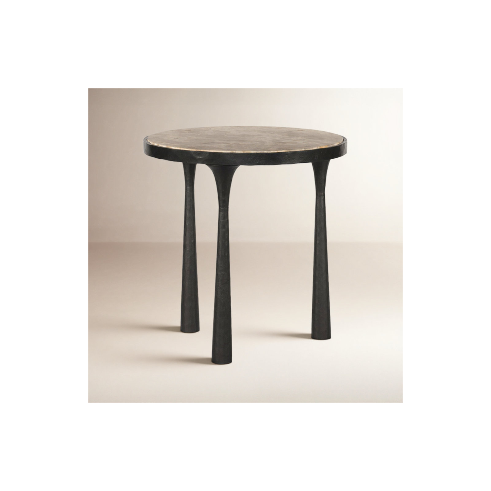 Billings End Table, Fossil Marble Top/Gray Base