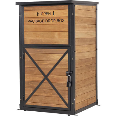 Package Delivery Boxes for Outside, Metal Frame Large Parcel Drop Box with Combination Lockable, Secure Anti Theft Package Delivery Box for Porch Curbside